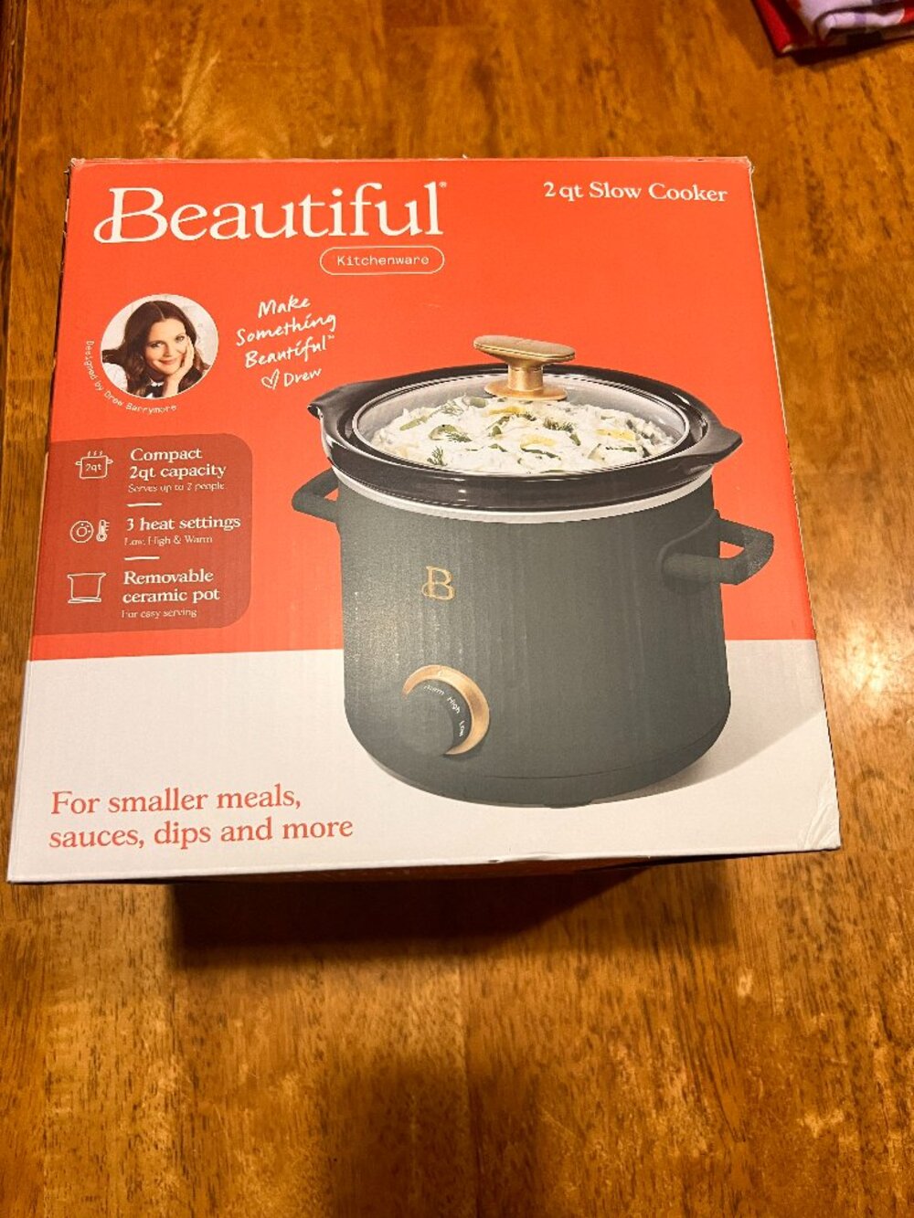 Beautiful Brand 2 Quart Slow Cooker Thyme Green by Drew Barrymore NIB